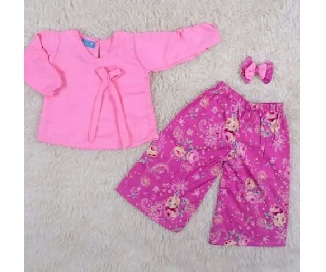 Baju Kebaya Anak Modern Bahan Katun Warna Pink