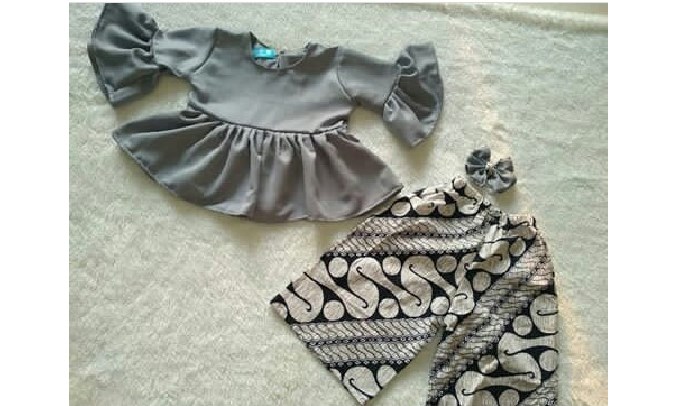 Baju Kebaya Anak Modern Warna Soft Grey