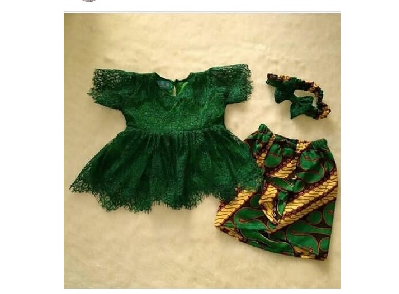 Baju Kebaya Anak Peplum Lengan dan Rok Pendek Warna Hijau Botol