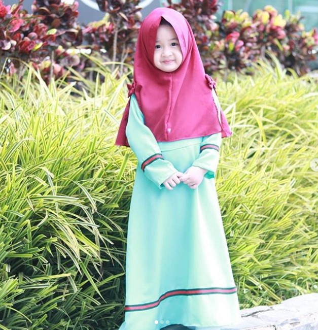 Baju Gamis Anak Bahan Katun Jepang Simple Pita Soft Tosca