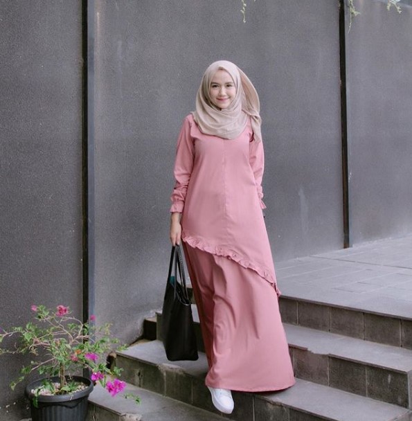 Baju Gamis Anak Muda Jaman Sekarang Pink Soft