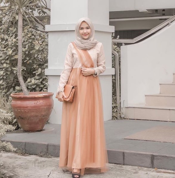 Baju Gamis Anak Muda Jaman Sekarang Soft Peach