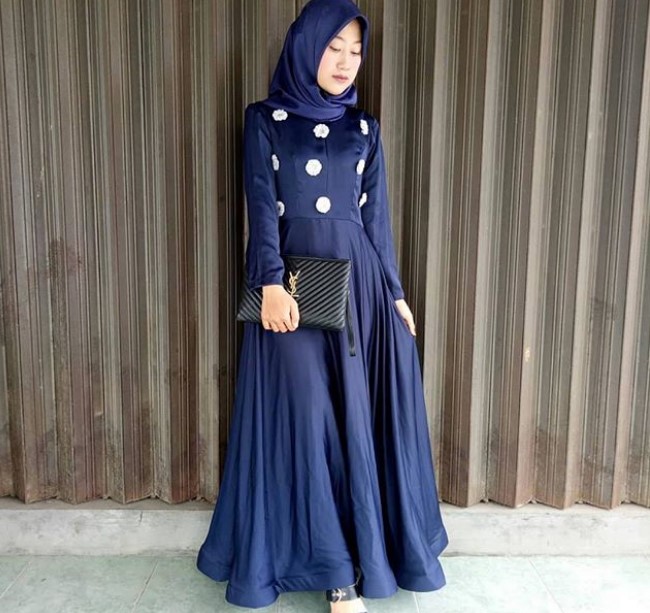 Baju Gamis Anak Muda Jaman Sekarang Warna Navy