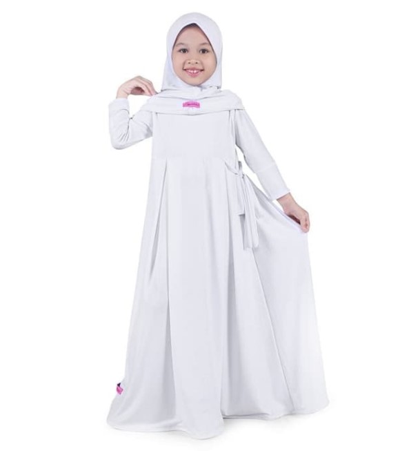 Baju Gamis Anak Perempuan 2 Tahun Simpel Warna Putih Polos