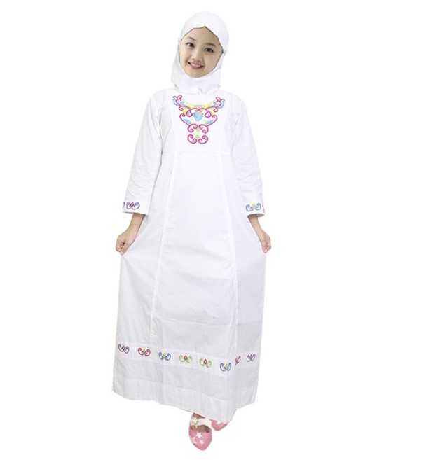 Baju Gamis Anak Perempuan Umur 12 Tahun Bordir Warna Putih