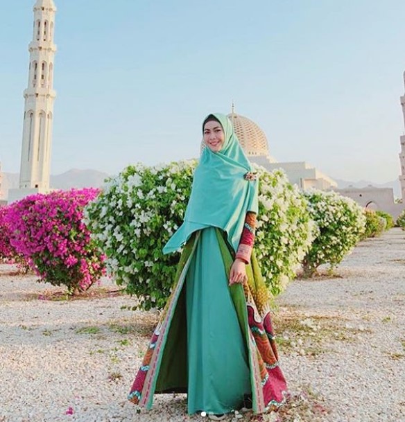 Baju Gamis Gamis Syar'i Ala Oki Setiana Dewi Murah Hijau Mint