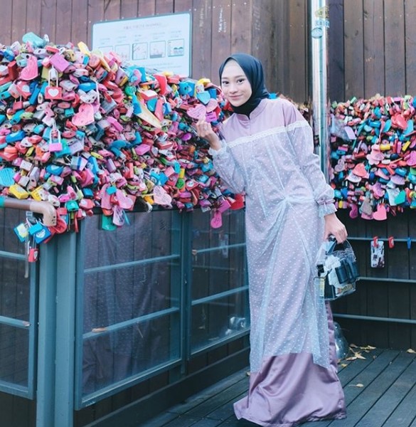 Baju Gamis Modern Anak Muda Terbaru Mewah Ruby Lavender