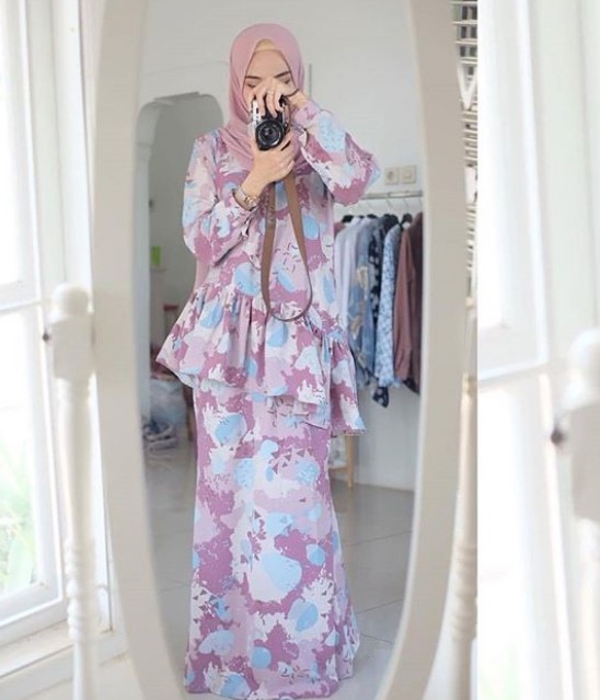 Baju Gamis Tanah Abang Blok A Modern Motif Maxmara Magenta