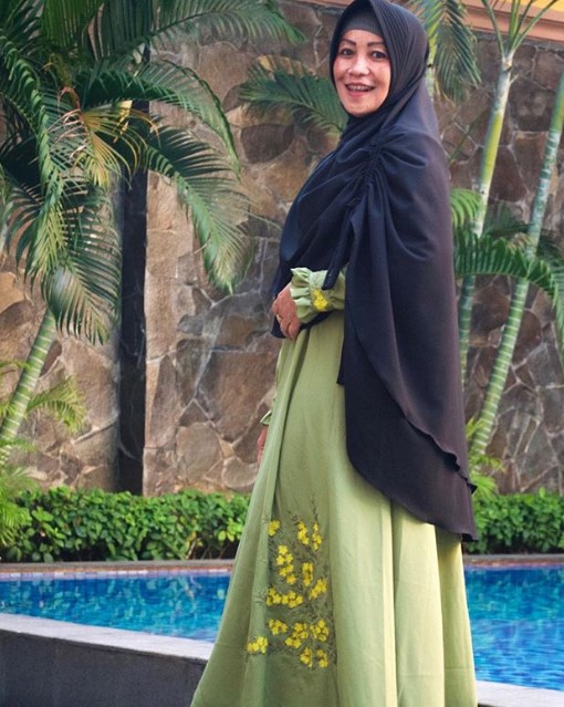 Baju Gamis Tanah Abang Syar'i Blok A Simple Katun Bordir Hijau Muda
