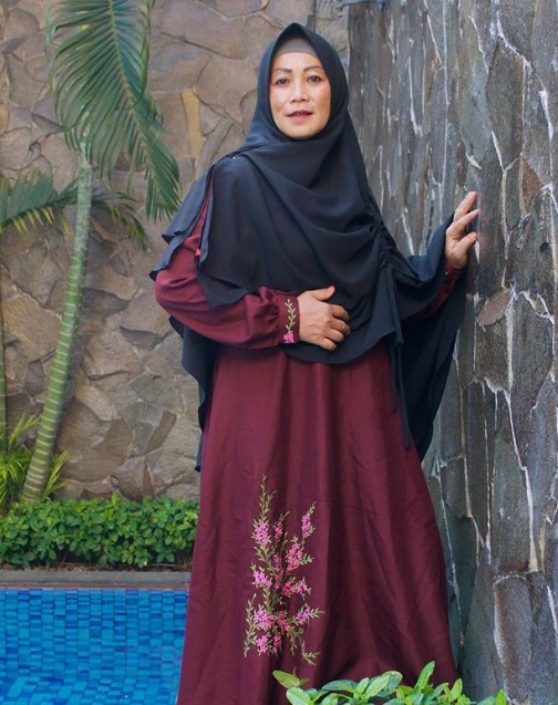 Baju Gamis Tanah Abang Syar'i Blok A Simple Katun Bordir Maroon