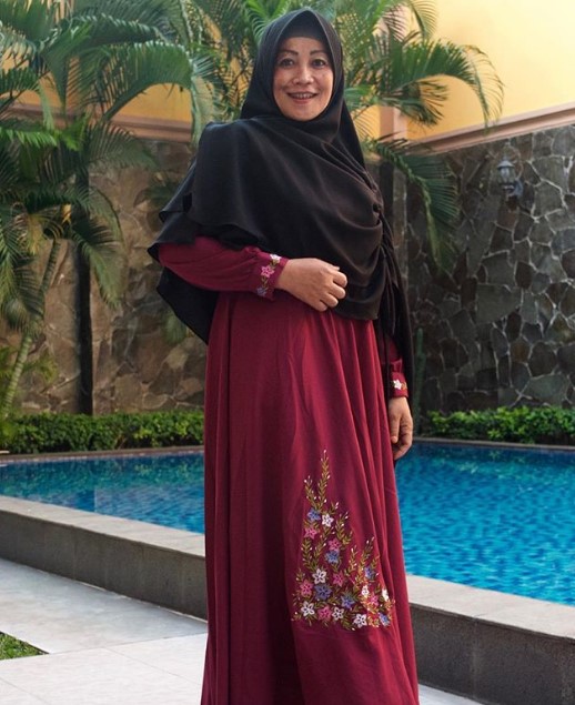 Baju Gamis Tanah Abang Syar'i Blok A Simple Katun Bordir Merah Maroon
