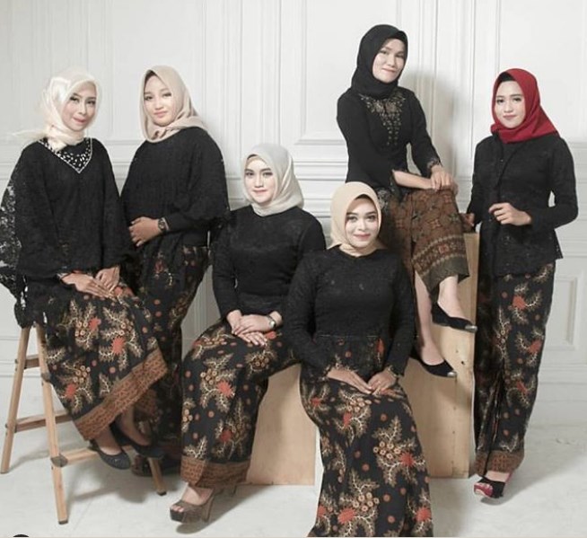 Baju Kebaya Brokat Atasan Blouse Hitam