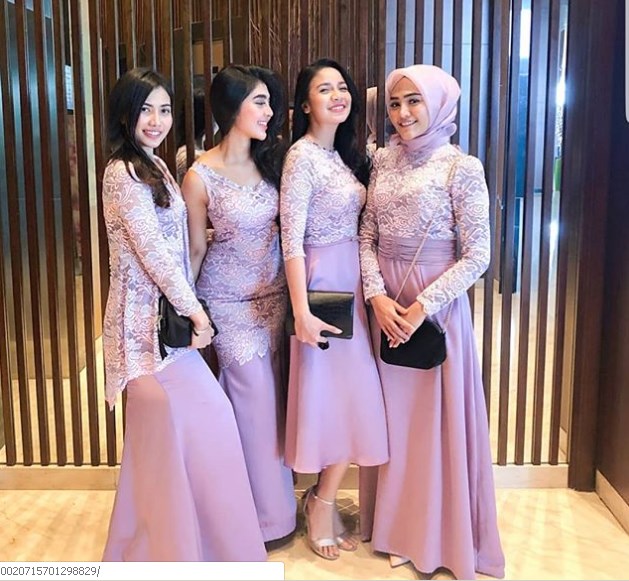 Baju Kebaya Brokat Atasan Blouse Soft Ungu