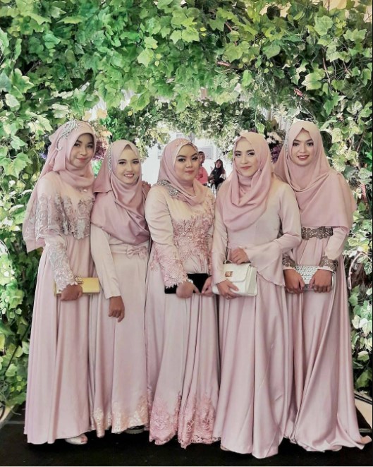 Baju Kebaya Brokat Modern Model Cape Soft Pink