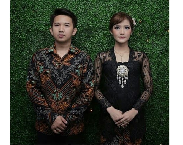 Baju Kebaya Couple Model Kutubaru Tradisional Hitam