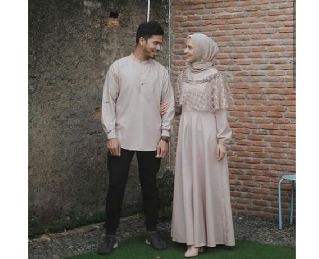 Baju Kebaya Couple Terbaru Model Dress Soft Cream