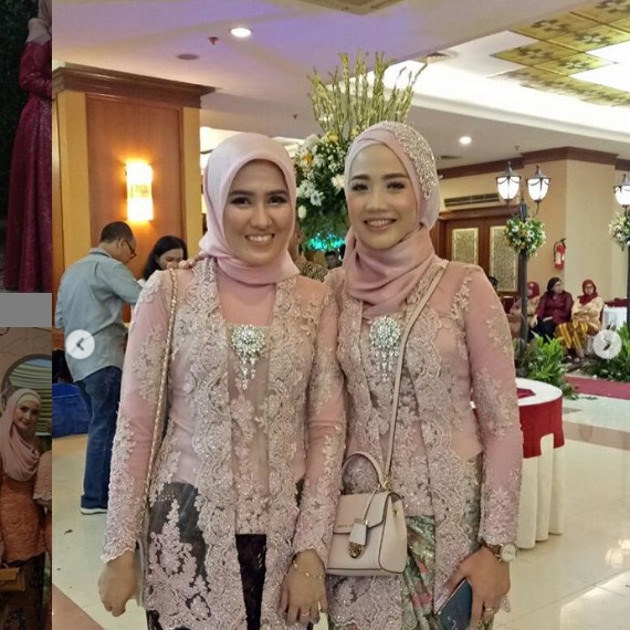 Baju Kebaya Kutubaru Brokat Payet Dusty Pink