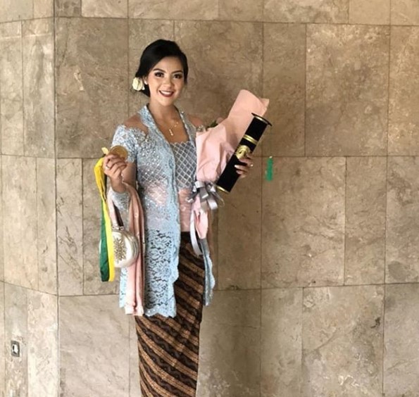 Baju Kebaya Kutubaru Kombinasi Brokat dan Tile Biru Muda