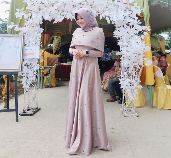 Dress Brokat Pesta Terbaru Modern Soft Lavender
