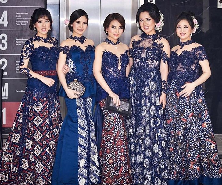 Gamis Gaun Pesta Brokat Kombinasi Batik Modern
