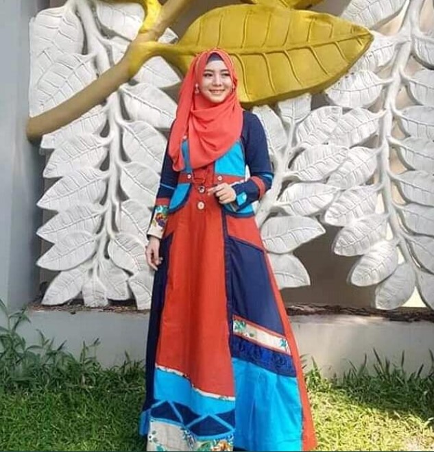 Gamis Katun Polos Terbaru dan Kekinian Colourfull Orange