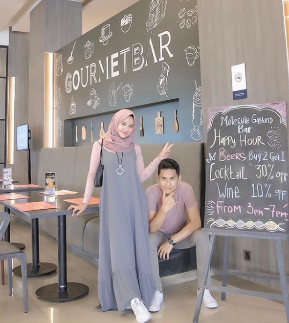 Gamis Katun Polos Terbaru dan Kekinian Dress Abu Muda