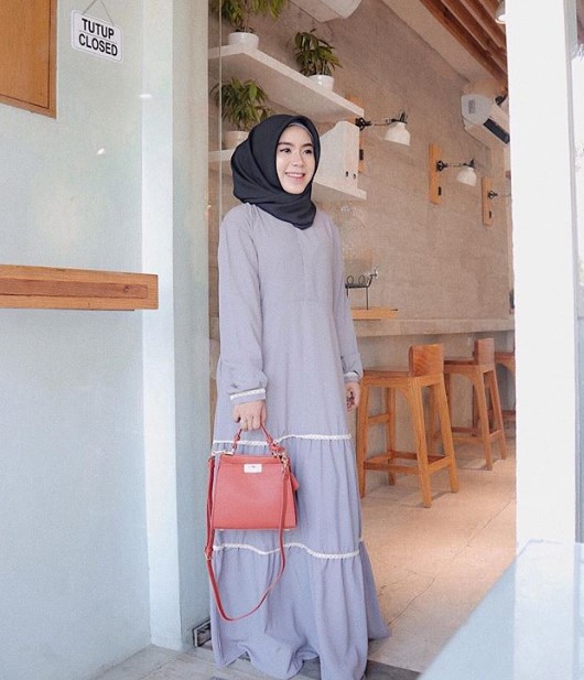 Grosir Gamis Tanah Abang Central Jakarta City Katun Renda Soft Grey