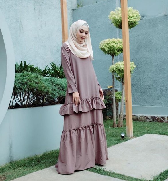 Koleksi Baju Gamis Modern Anak Muda Terkini Rempel Mocca
