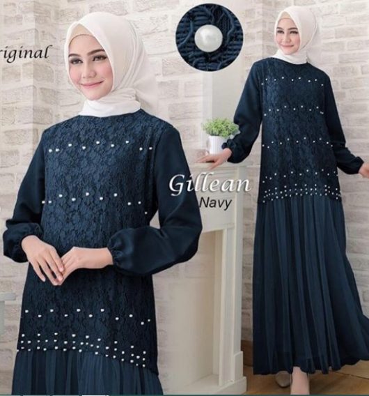 Model Baju Gamis Pesta Brokat Hitam