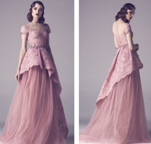 Model Baju Gamis Pesta Pernikahan Lace Payet Dusty Pink