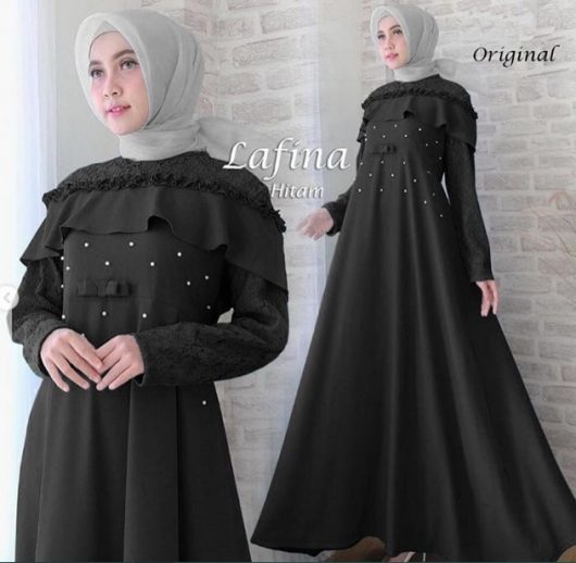 Model Baju Gamis Pesta Sederhana Hitam