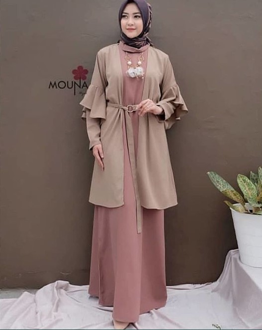 Model Baju Gamis Pesta Sederhana Warna Pastel