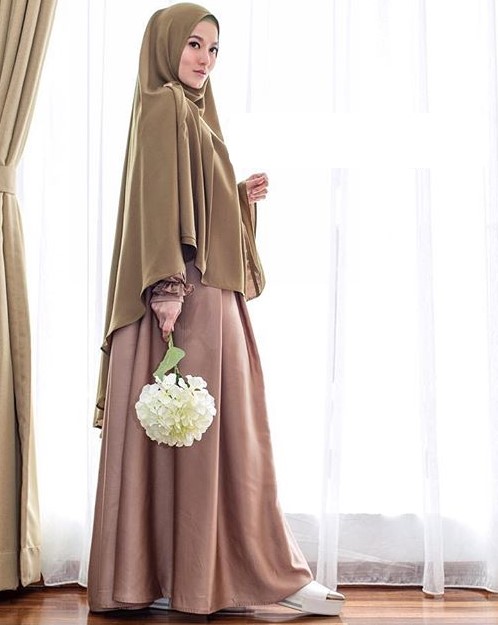 Model Baju Gamis Syar’i Lyra Virna Panjang Pastel Green and Cream