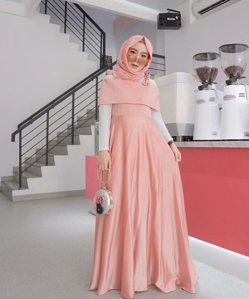 Model Baju Gamis Tanah Abang Terbaru Sabrina Peach