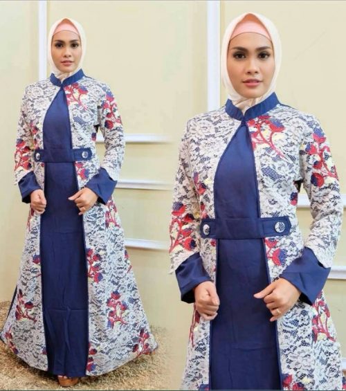 Model Batik Kombinasi Kain Polos Katun Modern BIrel Putih