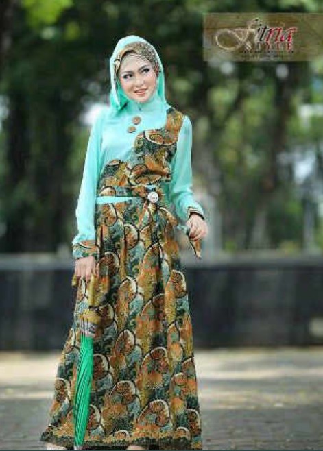 Model Batik Kombinasi Kain Polos Katun Tosca