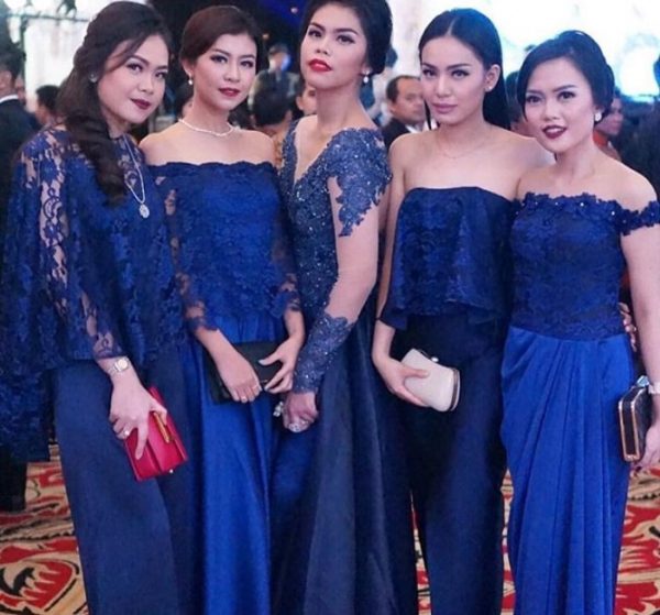 Model Gamis Brokat Kombinasi Satin Modern Sabrina BIrel