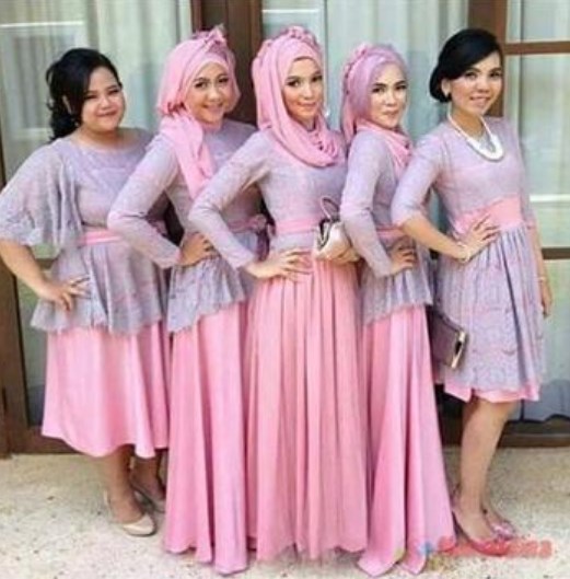 Model Gamis Brokat Untuk Orang Gemuk Agar Terlihat Kurus Soft Purple Pink