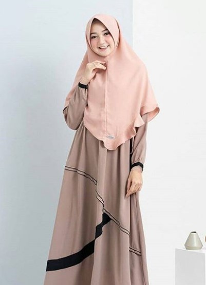 Model Gamis Katun Jepang Kombinasi Terbaru Simpel Crema