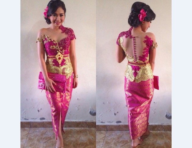 Model Kebaya Modern Lainnya Pink Emas