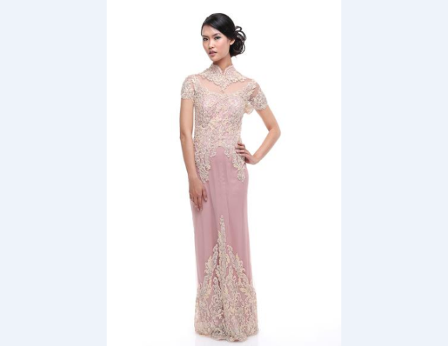 Model Kebaya Modern Lainnya Putih Merah Muda