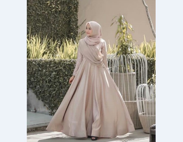 Model Kebaya Modern Selendang Bahu Mocca