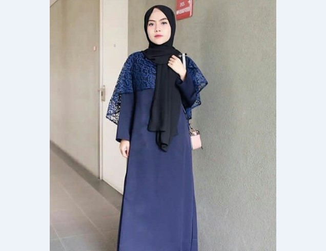 Model Kebaya Muslim Cape Navy