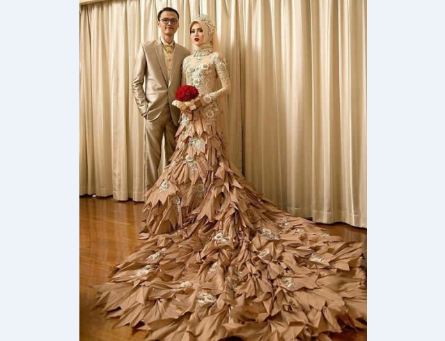 Model Kebaya Pengantin Dress A Line Coklat