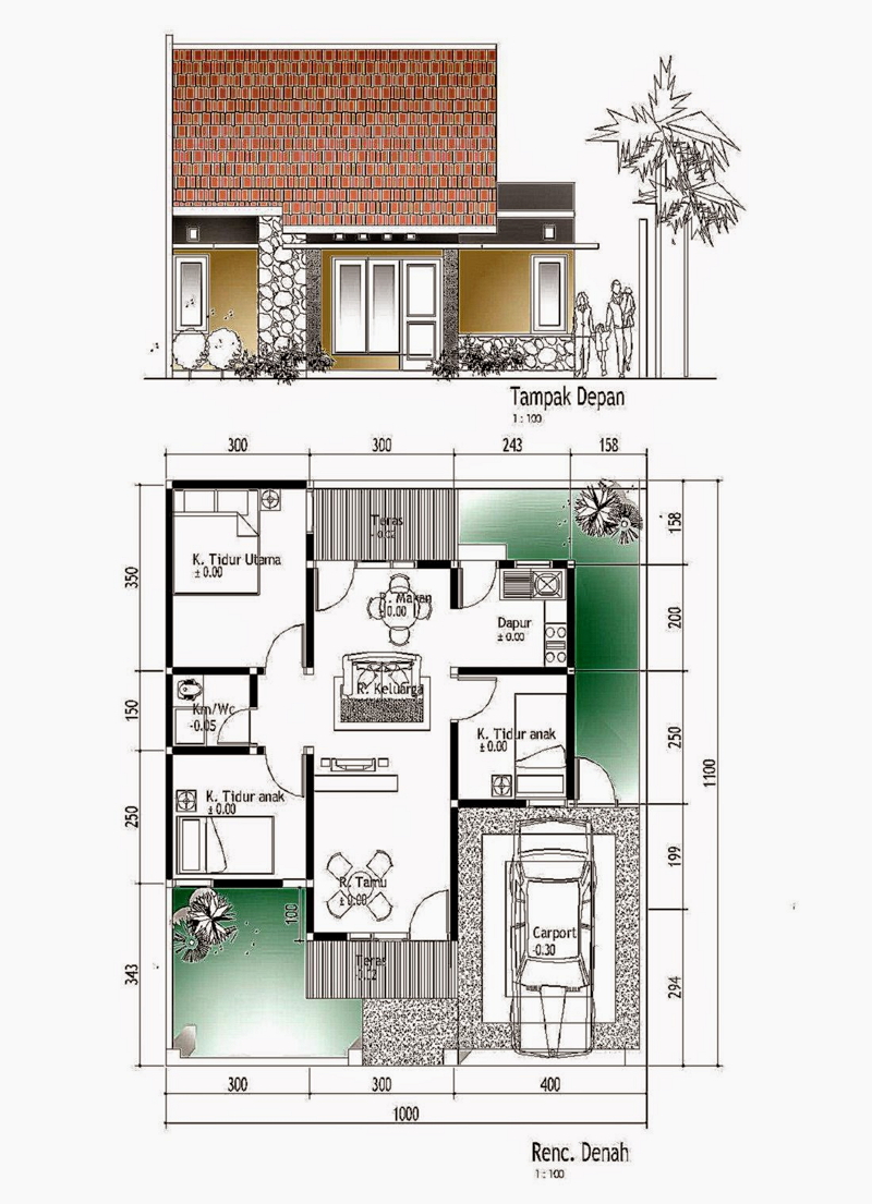 Denah Rumah Minimalis 1 Lantai