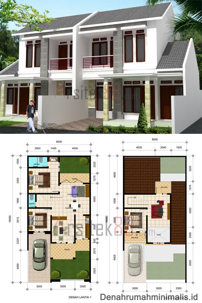 Denah Rumah Minimalis 2 Lantai