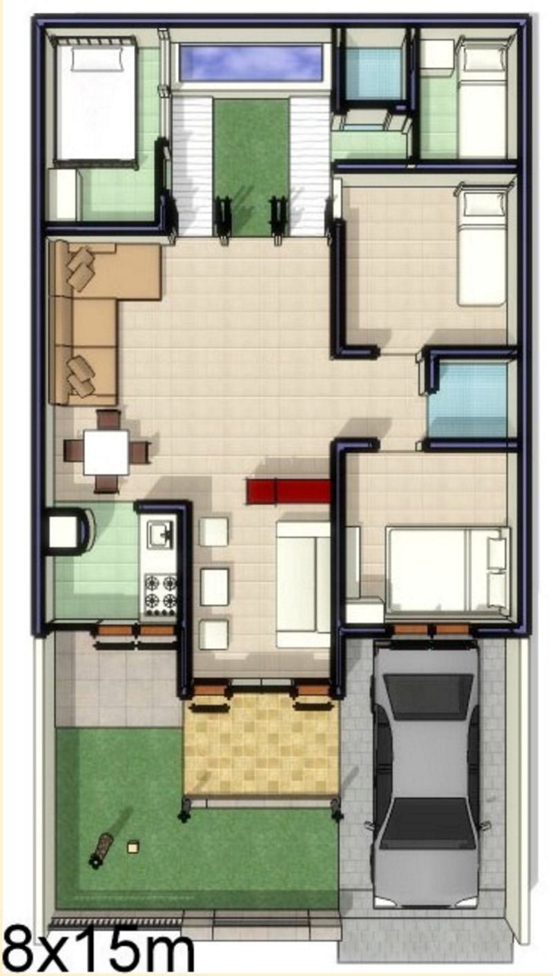 Denah Rumah Minimalis 4 Kamar Tidur
