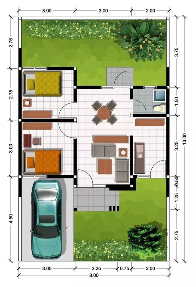 Denah Rumah Minimalis Sederhana