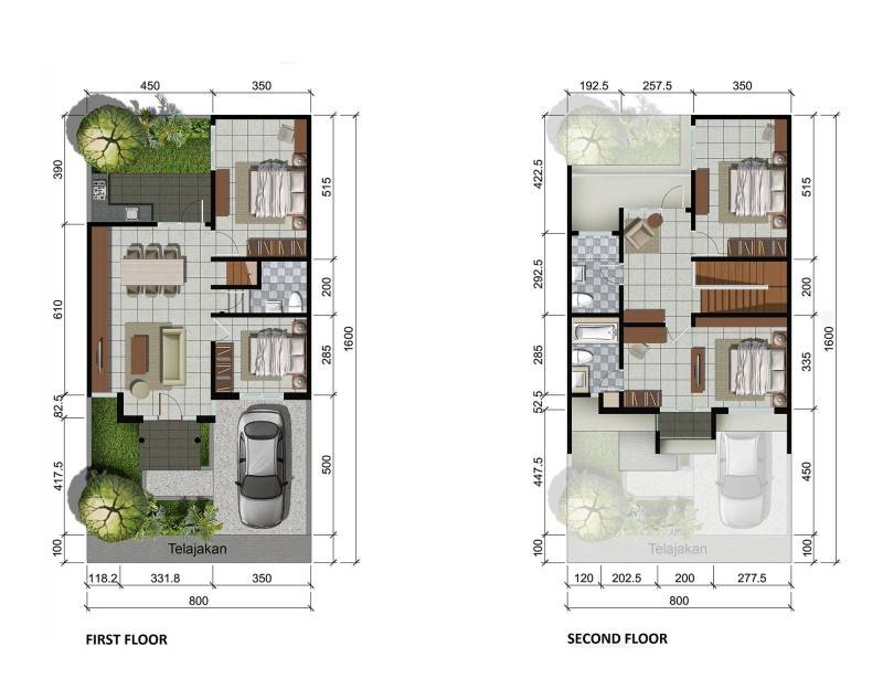 Denah Rumah Sederhana 4 Kamar