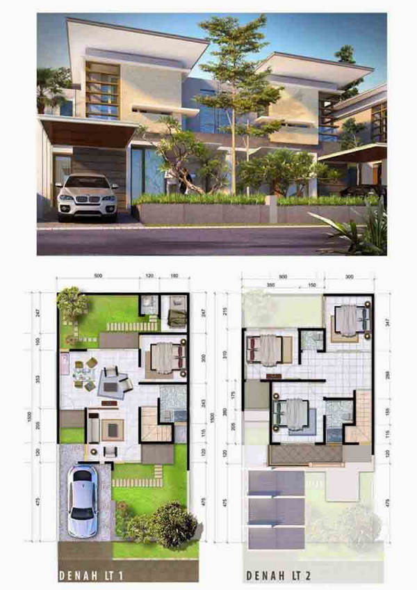 Denah Rumah Sederhana Beserta Tampak Depan